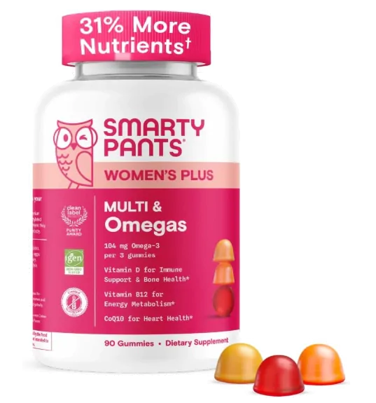 Multivitamínico Feminino Com Ômega 3 · Metilfolato | CoQ10 | Vitaminas e Inositol | 90 Gomas — SmartyPants