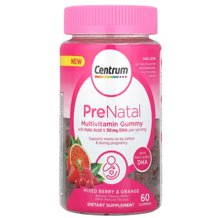 Vitaminas Multivitamínica Pré-Natal — 60 Gomas Sabor Mistura de Frutos Silvestres e Laranja — Centrum