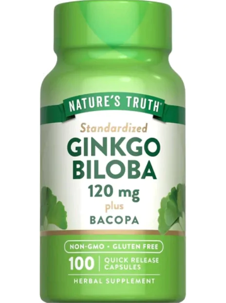 Vitaminas Extrato de Ginkgo Biloba 120mg · Com Bacopa | 100 cápsulas — Nature's Truth