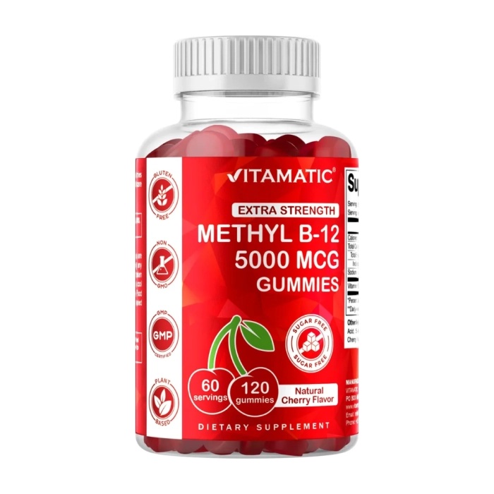 Vitaminas Metil B-12 5000mcg Gummies · Energia | Disposição e Foco | 120 Gomas — Vitamatic