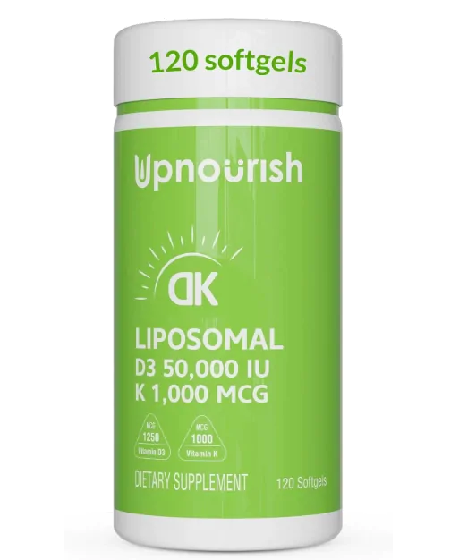 Vitaminas Lipossomal · Vitamina D3 50000UI Com Vitamina K 1000mcg | 120 Mini Cápsulas — UpNourish