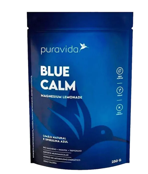 Vitaminas Blue Calm · com Magnésio | Inositol | Triptofano e Taurina | 250g — PuraVida