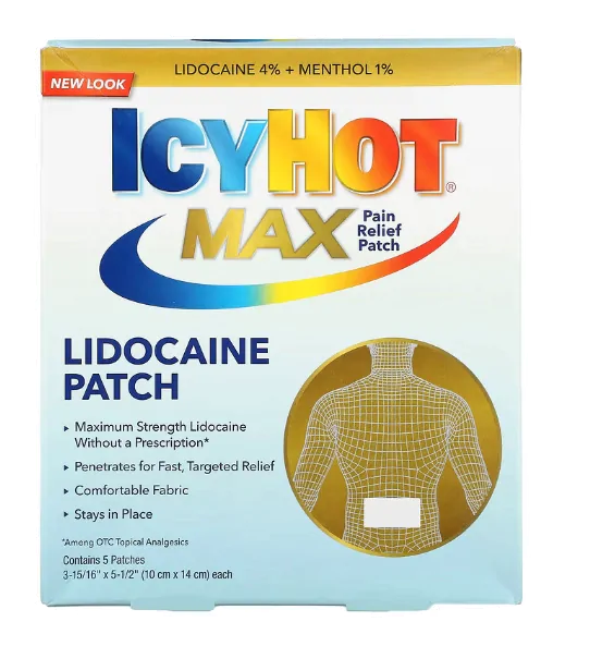 Vitaminas Adesivo para alívio da dor com lidocaína — 5 adesivos — Icy Hot