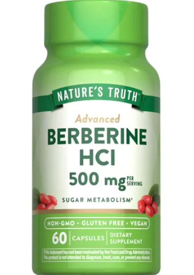 Vitaminas Berberina HCI 500mg — 60 Cápsulas — Nature's Truth