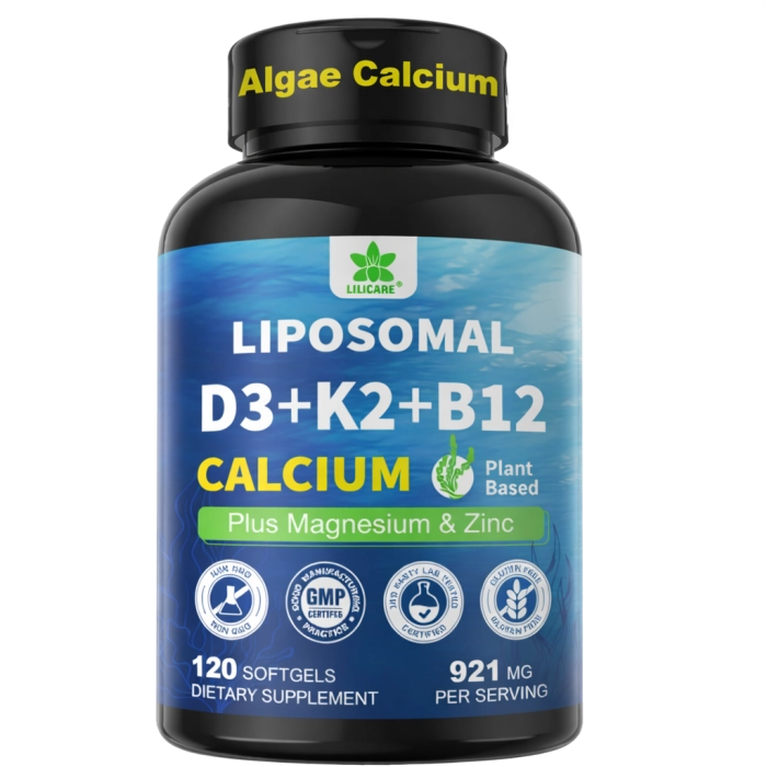 Cálcio Lipossomal 6 em 1 600mg · com Vitaminas D3 | K2 MK7 e B12 — Lilicare