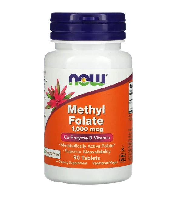 Vitaminas Metilfolato · 1.000 mcg | 90 Comprimidos — Now