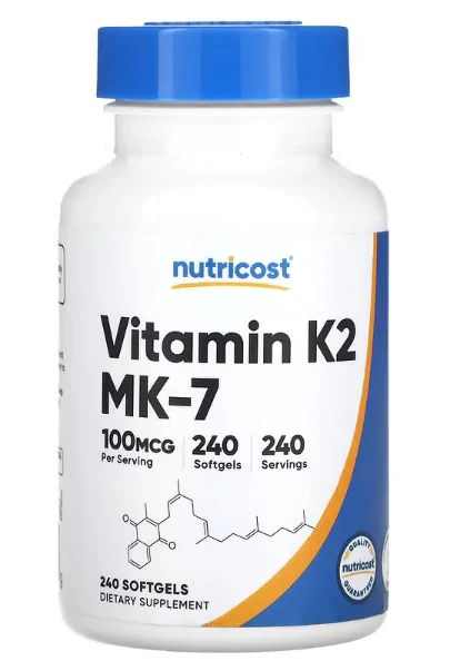 Vitaminas Vitamina K2 100mcg — 240 Cápsulas — Nutricost