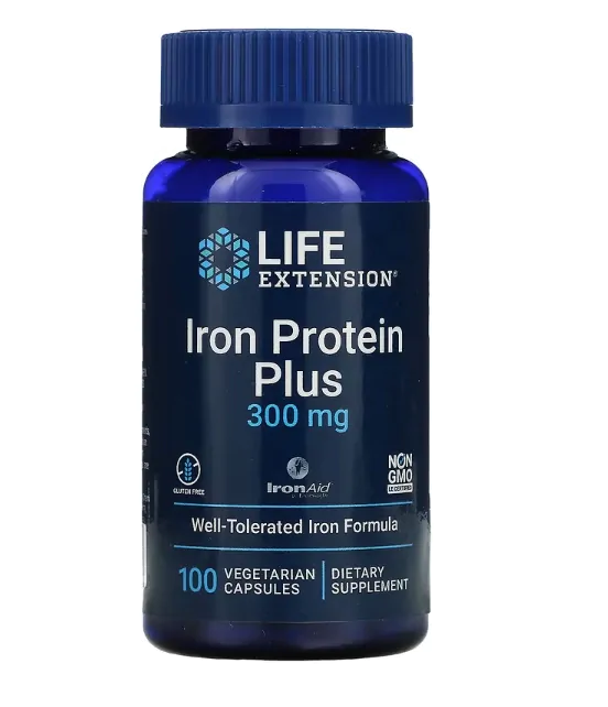 Vitaminas Ferro Protein Plus · 300mg | 100 Cápsulas — Life Extension