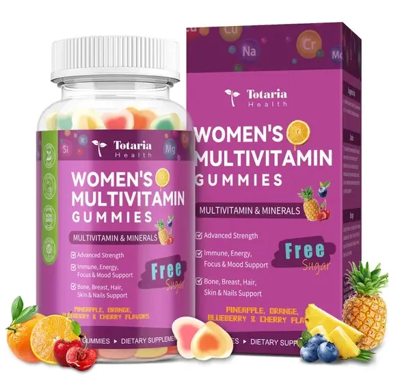 Vitaminas Multivitamínico Feminino — 60 Gomas Sabor Frutas Tropicais Sem açúcar — Totaria Health