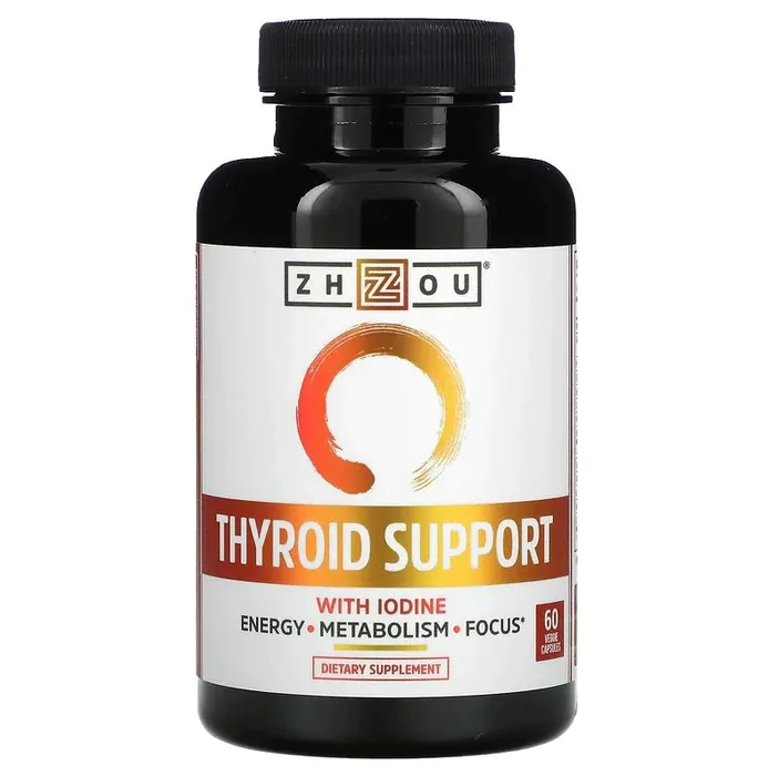 Vitaminas Suporte para Tireoide (Thyroid) com Iodo — 60 Cápsulas — Zhou Nutrition