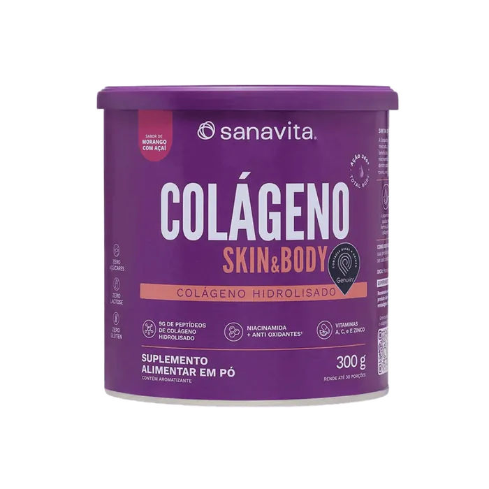 Vitaminas Colágeno Skin e Body 300g — Sabores — Sanavita