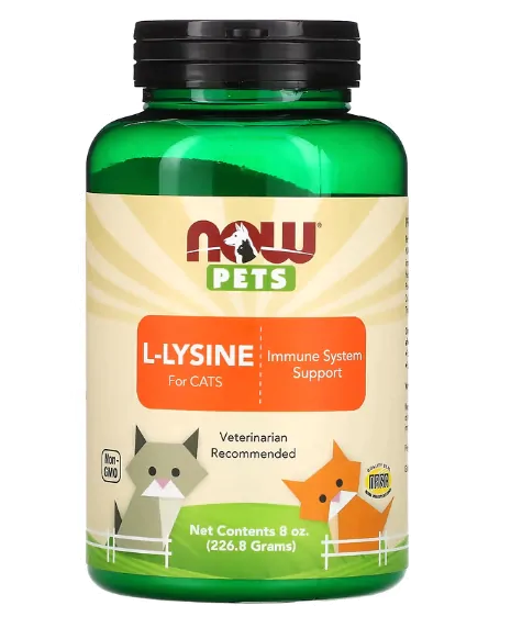 Vitaminas L-Lisina para Gatos · 226 | 8g | Now Pets — Now