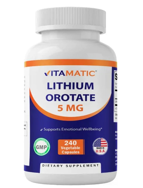 Vitaminas Lithium Orotate 5mg — 240 Cápsulas — Vitamatic