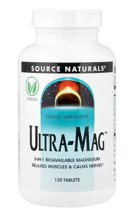 Vitaminas Ultra-Mag · Magnésio Biodisponível | 120 Comprimidos — Source Naturals