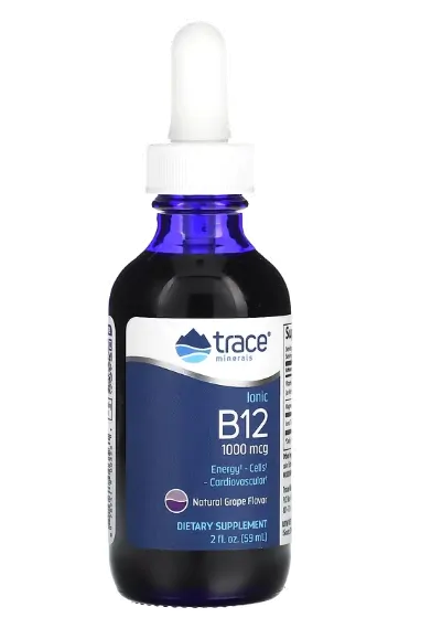 Vitaminas Ionic Vitamina B12 · 1000mcg | 59ml Sabor Uva Natural — Trace Minerals