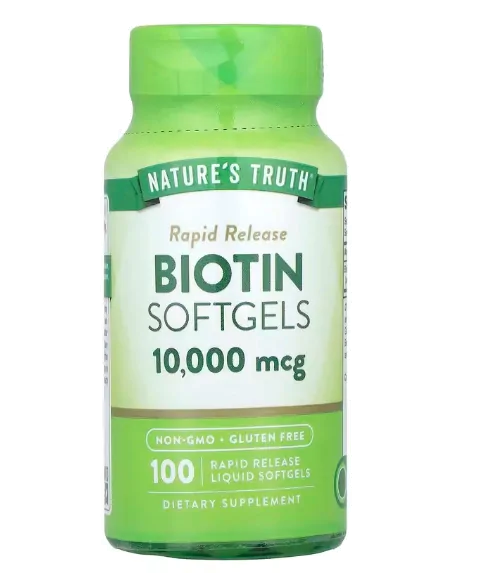 Vitaminas Biotina 10000mcg — 100 Cápsulas — Nature's Truth