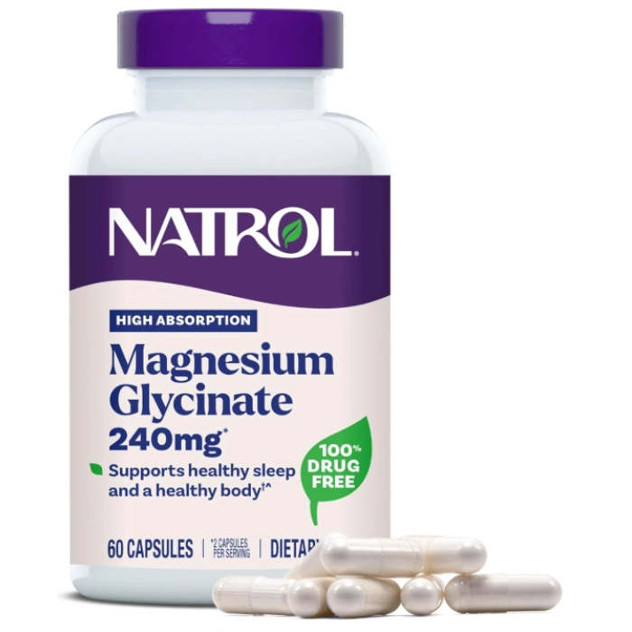 Vitaminas Magnésio Glycinate 240mg — 60 Cápsulas — Natrol