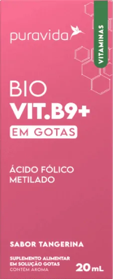 Vitaminas Bio Vit B9+ · Vitamina B9 Metilfolato | 20ml Sabor tangerina — PuraVida
