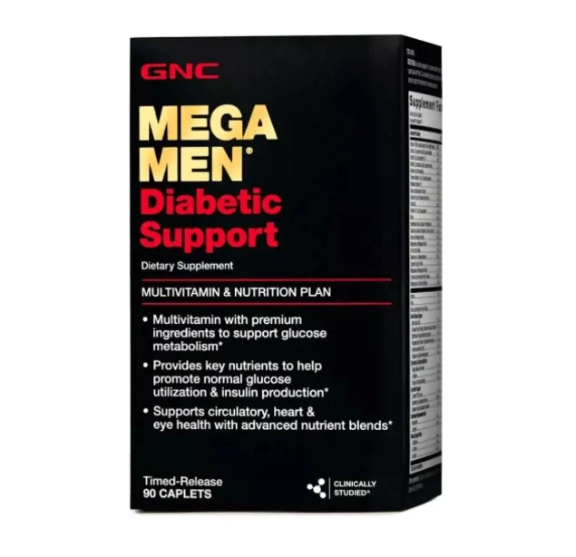 Vitaminas Mega Men Diabetic Support · Multivitamínico | 90 Cápsulas — GNC