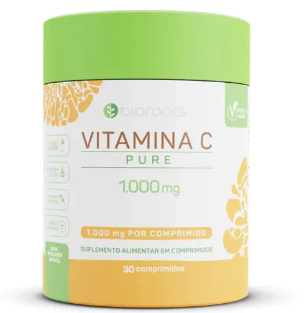 Vitaminas Vitamina C Vegan — 30 Comprimidos — Bioroots