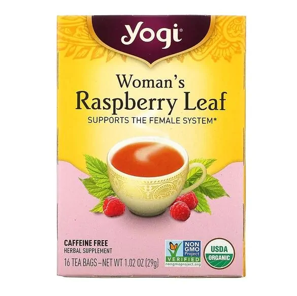 Vitaminas Chá (Woman's Raspberry Leaf) Folha de Framboesa · Sem Cafeína | 16 Saquinhos | 29g — Yogi