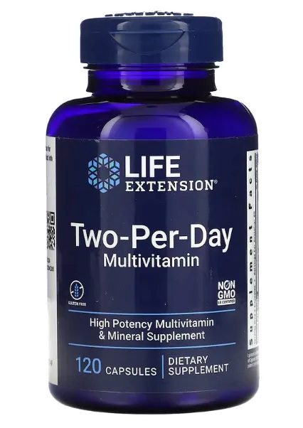 Vitaminas Multivitamínico Two-Per-Day — 120 Cápsulas — Life Extension