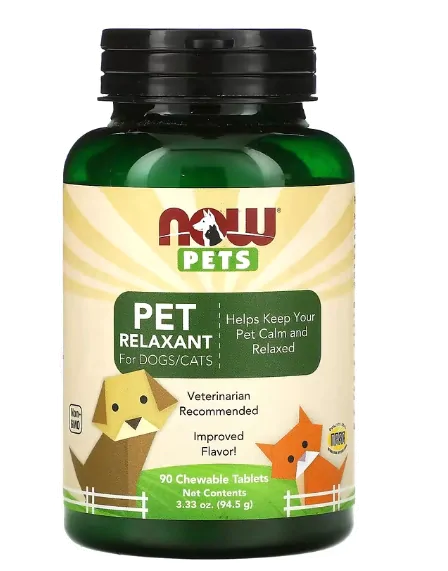 Vitaminas Relaxante para animais · Cães/Gatos | 90 Comprimidos Mastigáveis | Now Pets — Now