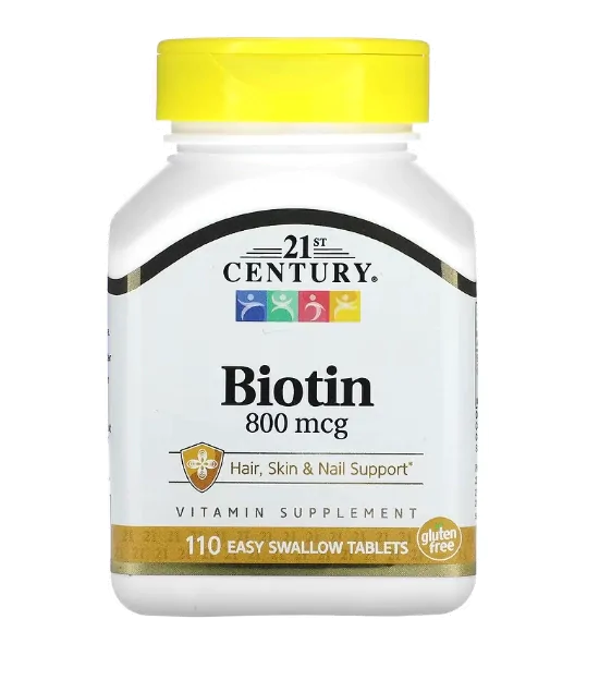 Vitaminas Biotina · 800mcg | 110 Cápsulas — 21st Century
