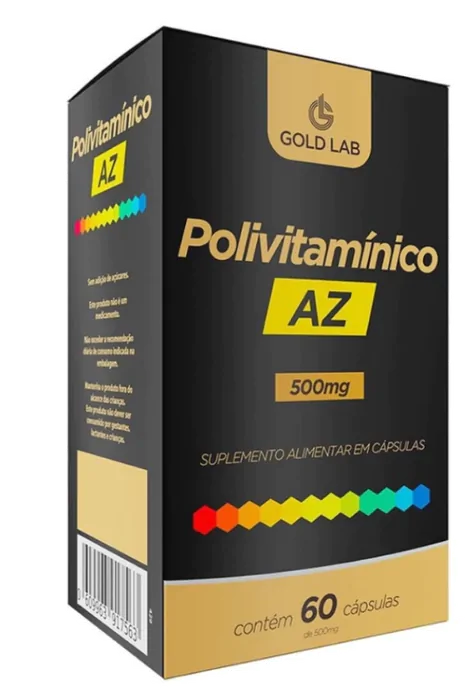 Vitaminas Polivitamínico AZ 500mg — 60 Cápsulas — Gold Lab