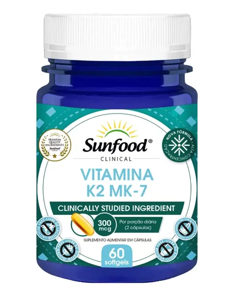 Vitaminas Vitamina K2 Mk-7 150mcg — 60 Softgels — Sunfood