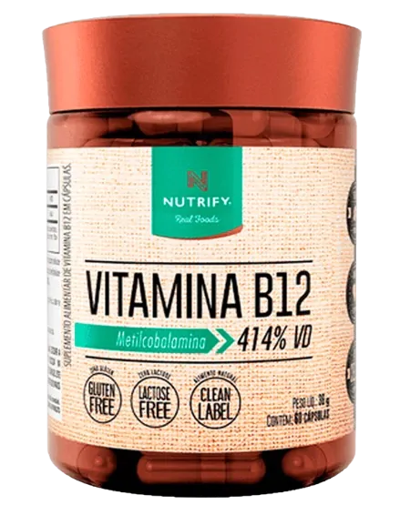 Vitaminas Vitamina B12 Metilcobalamina — 60 Cápsulas — Nutrify