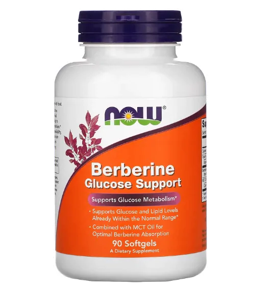 Vitaminas Suporte de Glicose Berberina — 90 Cápsulas — Now