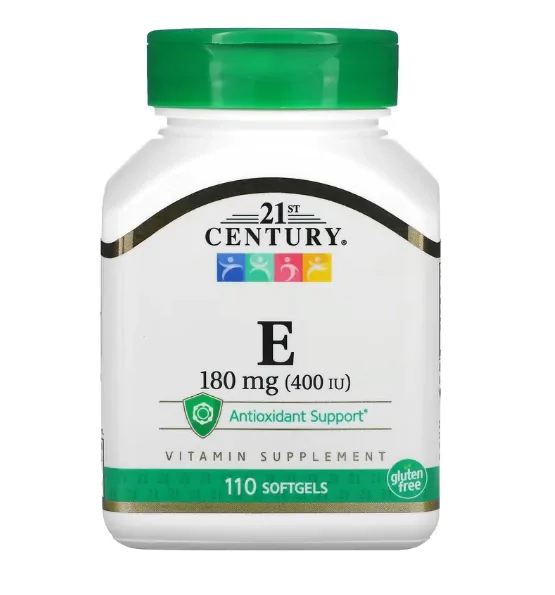 Vitaminas Vitamina E · 180mg (400 UI) | 110 Cápsulas — 21st Century