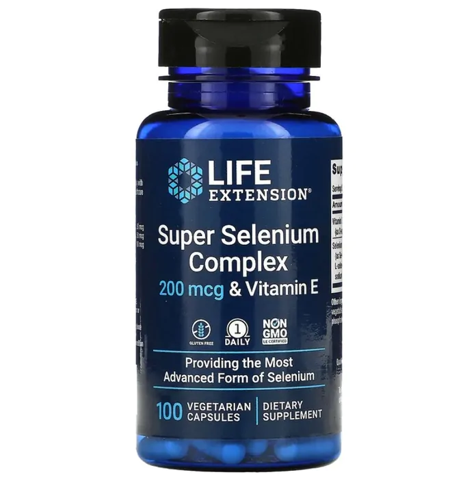 Vitaminas Complexo Super Selênio e Vitamina E · 200 mcg | 100 Cápsulas — Life Extension