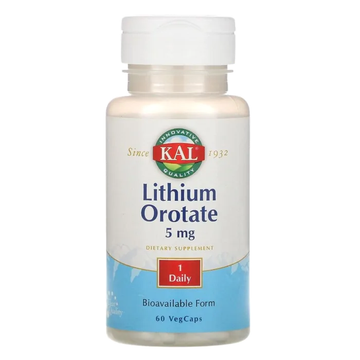 Vitaminas Lithium Orotate (Orotato de Lítio) · 5mg | 60 Cápsulas — KAL