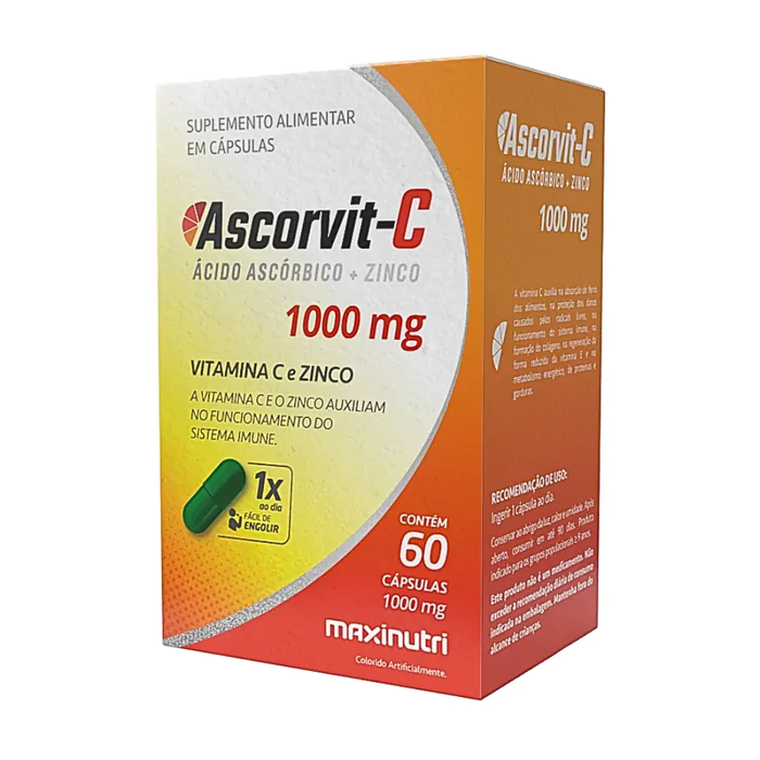 Vitaminas Vitamina C · Ascorvit-C 1000mg | 60 Cápsulas — Maxinutri